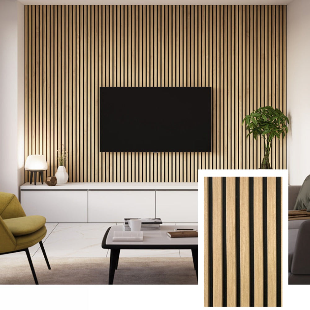 CasaVelle™ Professional Acoustic Slat Panel — Natural Oak (2.7 × 1.10 m)