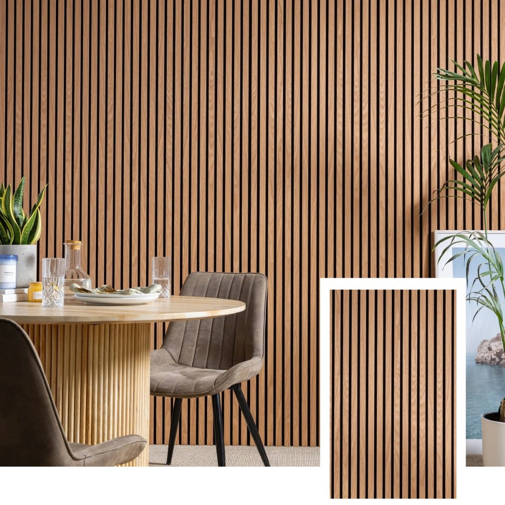 CasaVelle™ Professional Acoustic Slat Panel — Natural Oak (2.7 × 1.10 m)